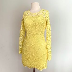 HIGH STREET Crochet long sleeve floral mini dress 00